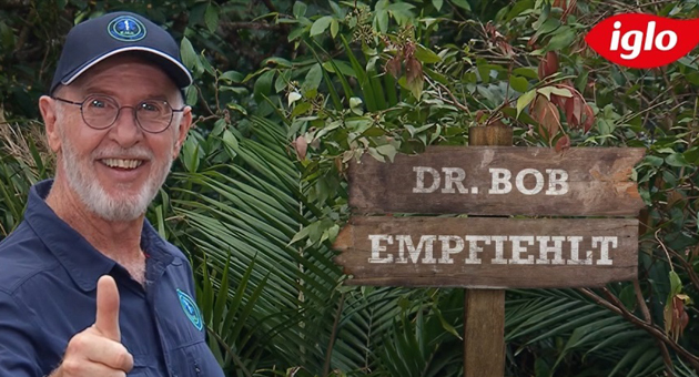 Gemeinsam mit Dr. Bob wirbt die Marke Iglo im Dschungelcamp-Umfeld fr ihr verganes Angebot - Foto: Ad Alliance